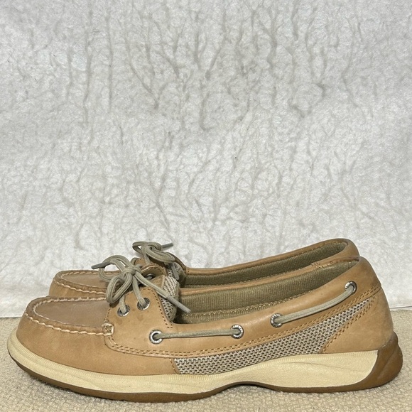 Sperry Womens Tan Leather Top-Sider Laguna Boat Deck Slip On Casual Shoes SZ 7.5 - Picture 2 of 11